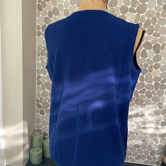NWT Haband Salon Studio navy blue knit sleeveless top – size M - Picture 6 of 9